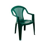 Silla plastica con brazos verde