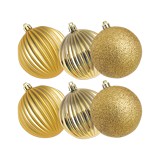 BOLA NAVIDEÑA 8CM DORADO CLASSIC XMAS S8600BNV19 S/6