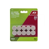 Protector de felpa adhesiva beige 3/4 pulg 20 unidades