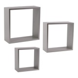 Repisa decorativa cubo gris 3 pzas