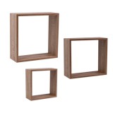 Repisa decorativa cubo natural 3unidades