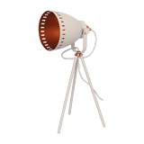 LÁMPARA DE MESA METÁLICA RETRO BLANCA