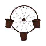 MACETA DECORATIVA RUEDA METALICA