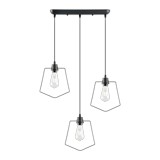 LÁMPARA COLGANTE DECORATIVA 25W 3LUCES E27 NEGRA