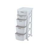 Organizador plastico rattan 5 gavetas