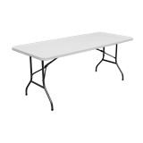 Mesa plastica plegable 6pies blanca rectangular