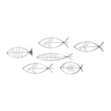 Set de adorno metalico peces 6 unidades