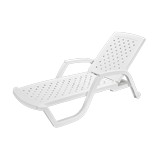 Silla chaise longue de plástico color blanco