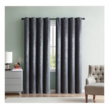 Cortina de tela blackout marco plateado de 132x228 cm