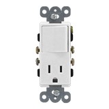 Interruptor sencillo con toma 15a blanco decor eagle 3284