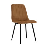 SILLA DE TELA MODERNA CON PATAS DE METAL CAFÉ