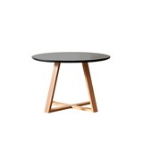 MESA DE MADERA MODERNA PEQUEÑA REDONDA 60X45 CM NEGRO