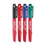 Set de marcadores industrial azul,verde,rojo,negro punta fina