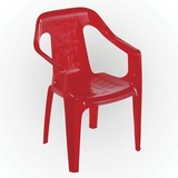 Silla plastica con brazo roja estrella