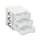 Gavetero para organizar de plástico con 3 gavetas blanco