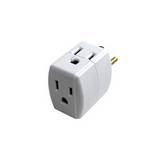 Adaptador tomacorriente polarizado blanco tres tomas