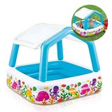 Piscina inflable con parasol desmontable para niños 157x157x122 cm