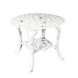 Mesa pequeña de margarita esquinera blanca