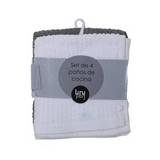 Toalla para cocina de microfibra gris/blanco de 30x30 cm