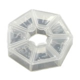 Pastillero de plastico heptagonal transparente