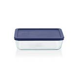 Pyrex rectangular tapadera azul 6 tazas corning