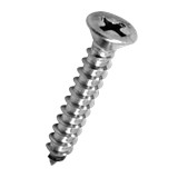 Tornillo metal cabeza plana phillips inoxidable 8 x 1