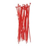 Cincho plástico 4-8 pulg (10.16 cm - 20.32 cm) rojo set de 50