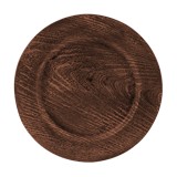 Plato plastico madera café 33 x 33 x 1.5 cm