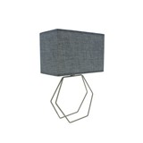 Lampara de mesa base hexagonal 22x13x33cm gris