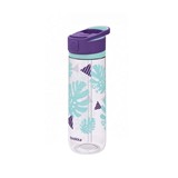 Botella para agua tapon morado 830ml transparente