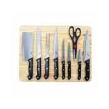Cuchillo para picar con tabla de madera 10 unidades