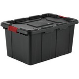 Caja grande industrial negra de 27 gal