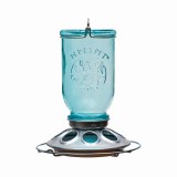 Comedero para aves azul vintage