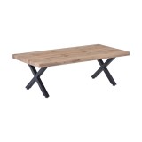 Mesa de madera moderna patas cruzadas 120x60x40cm