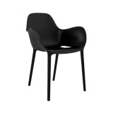 SILLA PLASTICA MODERNA NEGRA SABINAS