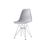 Silla moderna patas metalicas gris claro
