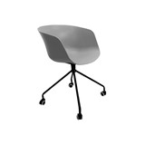 Silla moderna plastica con rodos gris