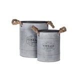 Maceta metalica con cuerda vintage garden 2 piezas