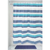 Cortina para baño rayas aqua navy