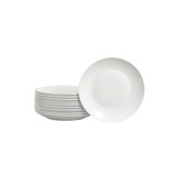 Plato redondo de porcelana 8.25pulg blanco 10 piezas