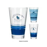 Vaso de vidrio 300ml diseños azules 3 piezas