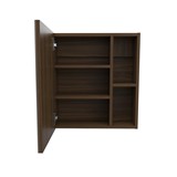 Gabinete para baño con espejo madera wengue