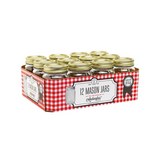 Deposito de vidrio 16oz con tapa dorada