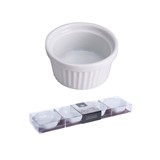 Bowl ceramica para snacks blanco 4 pzas surtido