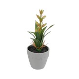 Planta artificial con maceta hojas de agave con flores