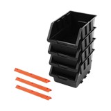 Caja plastica bin negra set de 4 piezas