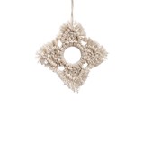 Adorno navideño 5pulg estrella de macrame crema