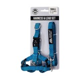 Arnes y collar para perro talla s azul 2 pzas