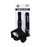 Arnes y collar para perro talla l negro 2 pzas