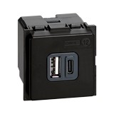 TOMA DOBLE USB Y TIPO C 2 MÓDULOS